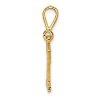 14K Textured Initial T Charm view 2