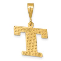 14K Textured Initial T Charm view 3