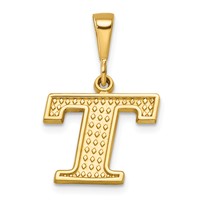14K Textured Initial T Charm view 1
