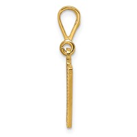14K Yellow Gold Textured Initial W Charm view 2