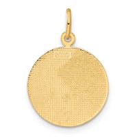 14K Yellow Gold Polished Confirmation Charm with Dove Round view 3