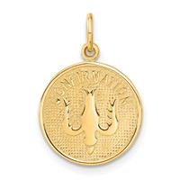 14K Yellow Gold Polished Confirmation Charm with Dove Round view 1
