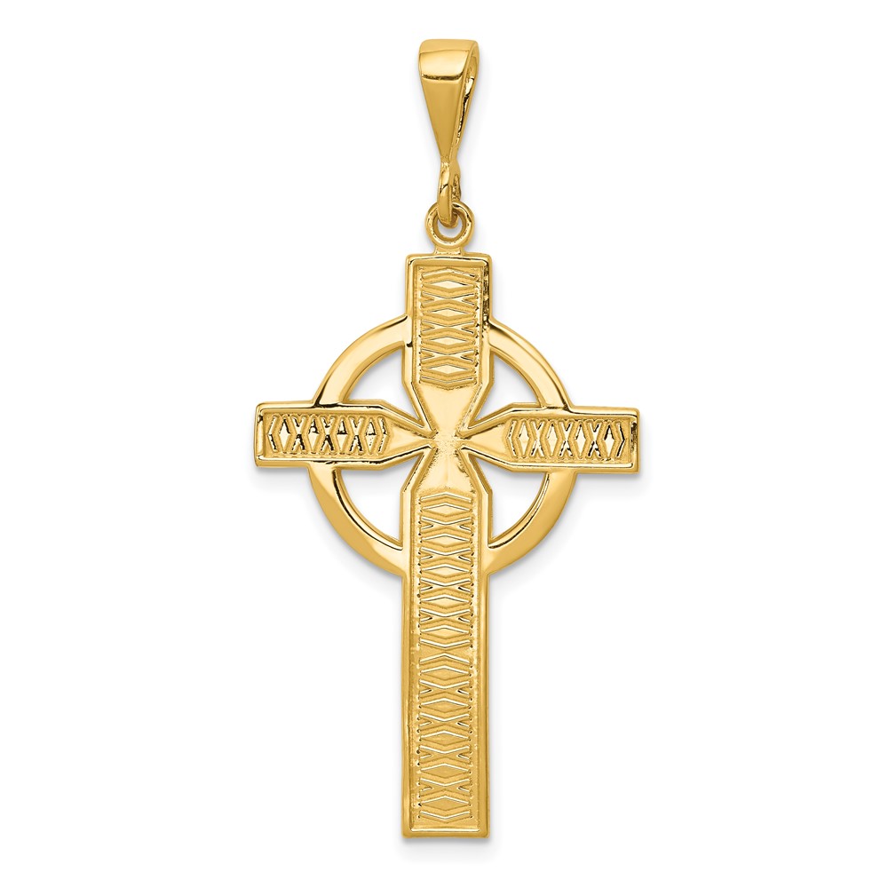 14K Yellow Gold Celtic Cross Pendant