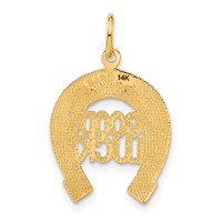 14K Yellow Gold Good Luck Horseshoe Charm view 3