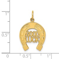 14K Yellow Gold Good Luck Horseshoe Charm view 4