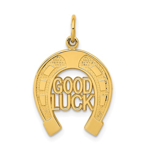 14K Yellow Gold Good Luck Horseshoe Charm