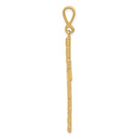 14K Yellow Gold Nugget Style Cross Pendant view 2