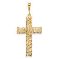 14K Yellow Gold Nugget Style Cross Pendant view 3