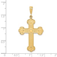 14K Yellow Gold Budded Cross Pendant view 3