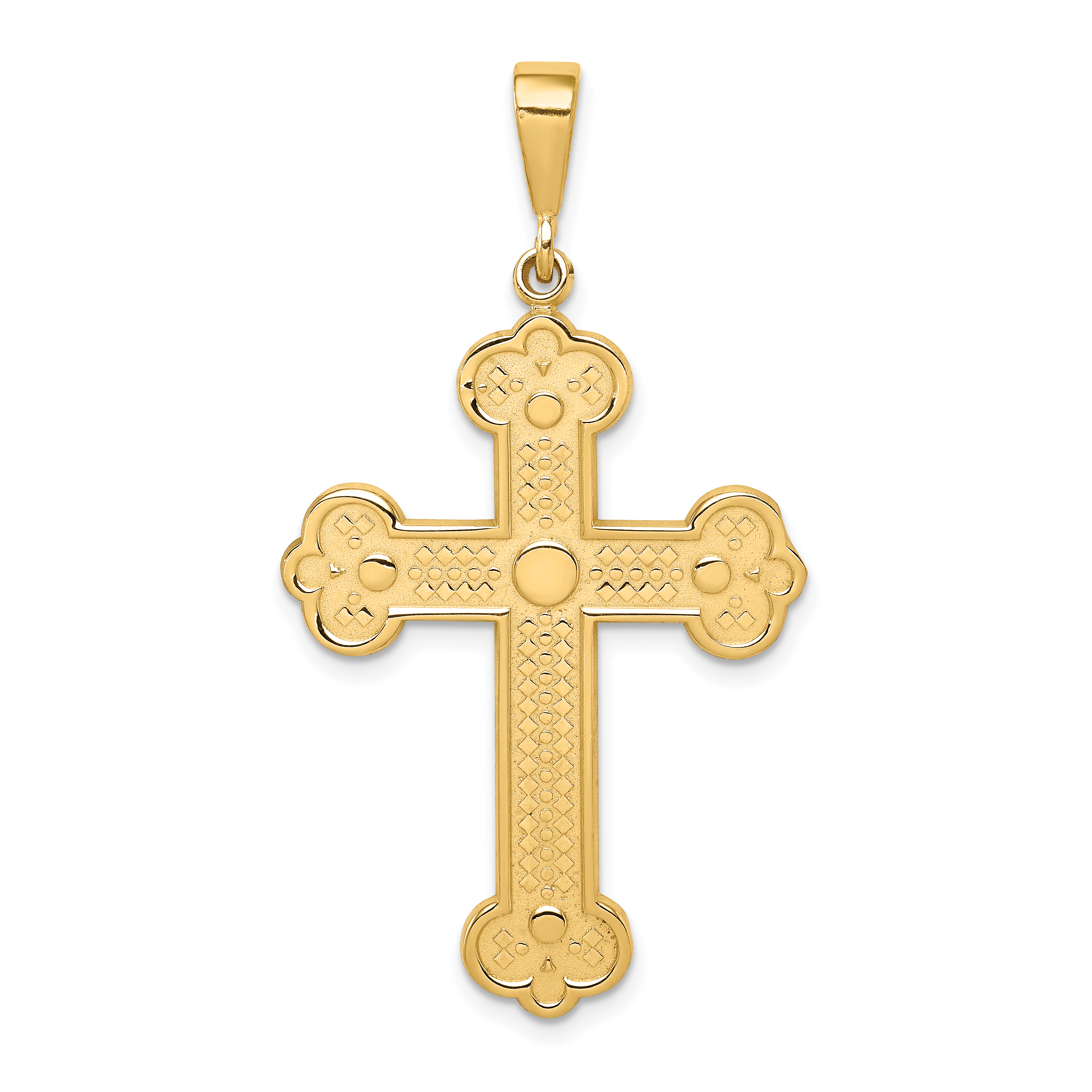 14k Budded Cross Pendant (C1474)
