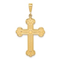 14K Yellow Gold Budded Cross Pendant view 1