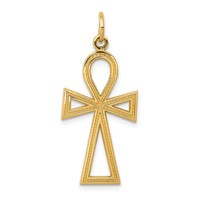 14K Yellow Gold Ankh Cross Charm view 1