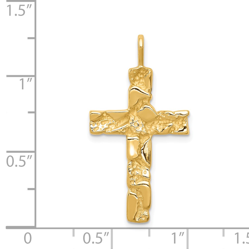 14k Nugget Cross Pendant (C1480)