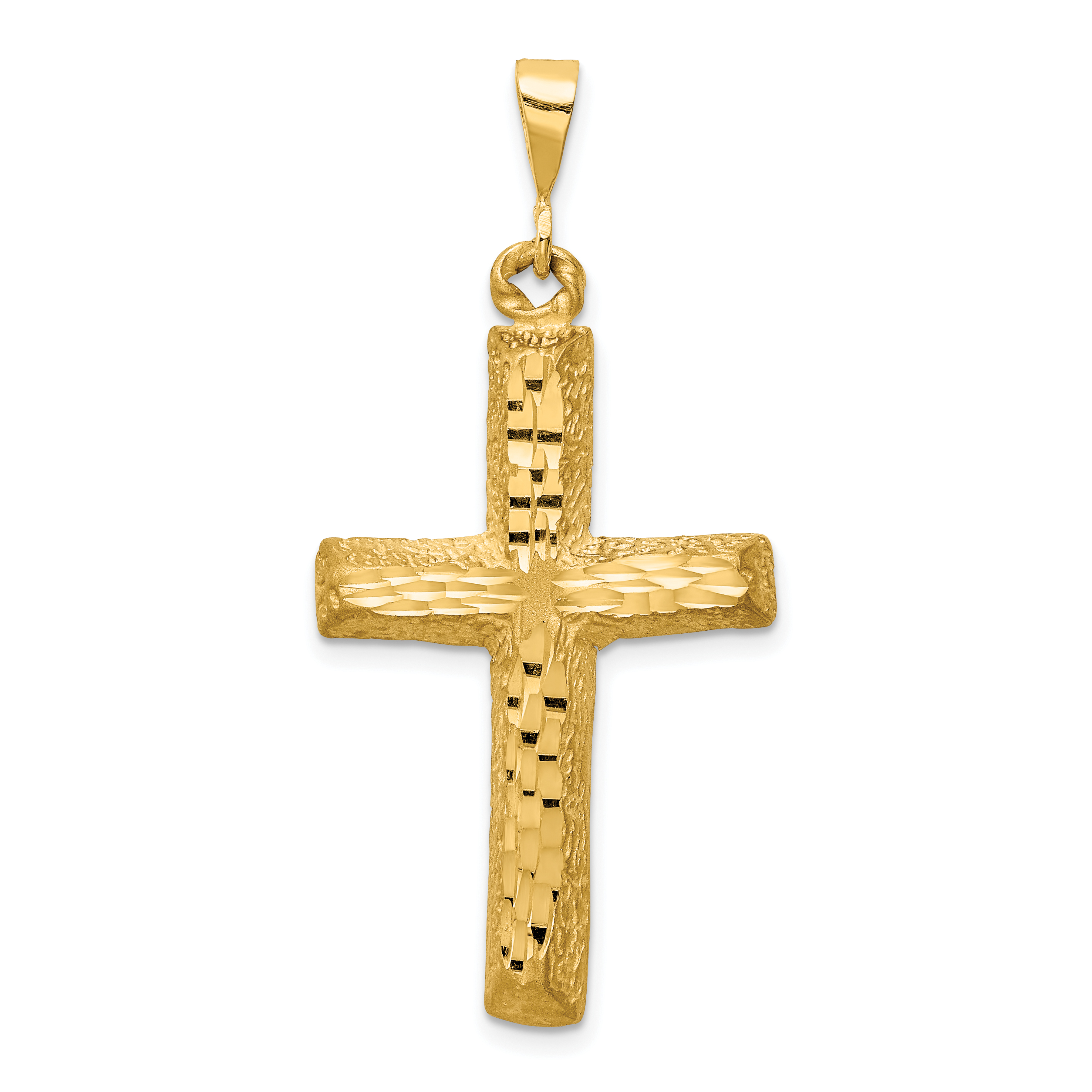 14k Diamond-cut Cross Charm (C1491)