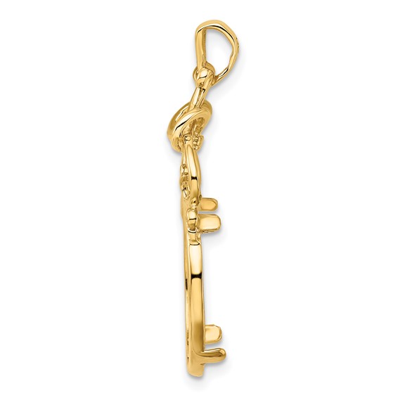 14ky Filigree Top Prong Coin Bezel Pendant                            