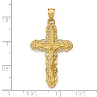 14K Yellow Gold Crucifix Charm view 4