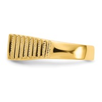 14K Yellow Gold 15.0x 7.0mm Rectangle Open Back Mens Signet Ring view 3
