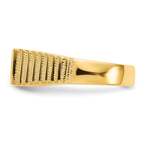 Gold Polished Rectangle Open Back Signet Ring