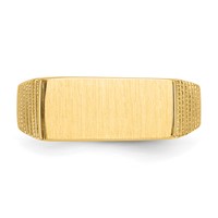 14K Yellow Gold 15.0x 7.0mm Rectangle Open Back Mens Signet Ring view 4