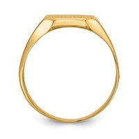 14K Yellow Gold 10.5x9.0mm Octagon Open Back Mens Nugget Signet Ring view 2