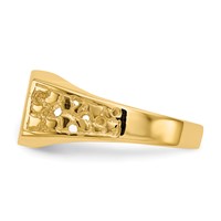 14K Yellow Gold 10.5x9.0mm Octagon Open Back Mens Nugget Signet Ring view 3