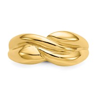14K Polished Twisted Dome Ring view 5