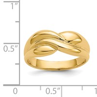 14K Polished Twisted Dome Ring view 3
