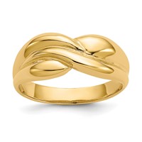 14K Polished Twisted Dome Ring view 1
