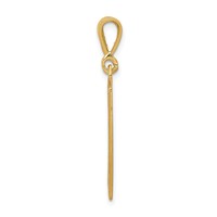 14K Yellow Gold Textured Back Caduceus Pendant view 2