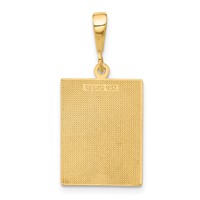 14K Yellow Gold Textured Back Caduceus Pendant view 3