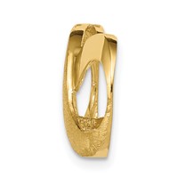 14K Yellow Gold Polished and Textured Infinity Slide Fits Up to 4mm Regular 5mm Fancy Or Reversible Omega view 2