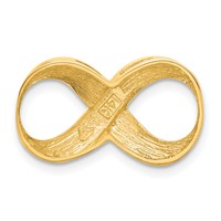 14K Yellow Gold Polished and Textured Infinity Slide Fits Up to 4mm Regular 5mm Fancy Or Reversible Omega view 3