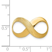 14K Yellow Gold Polished and Textured Infinity Slide Fits Up to 4mm Regular 5mm Fancy Or Reversible Omega view 4