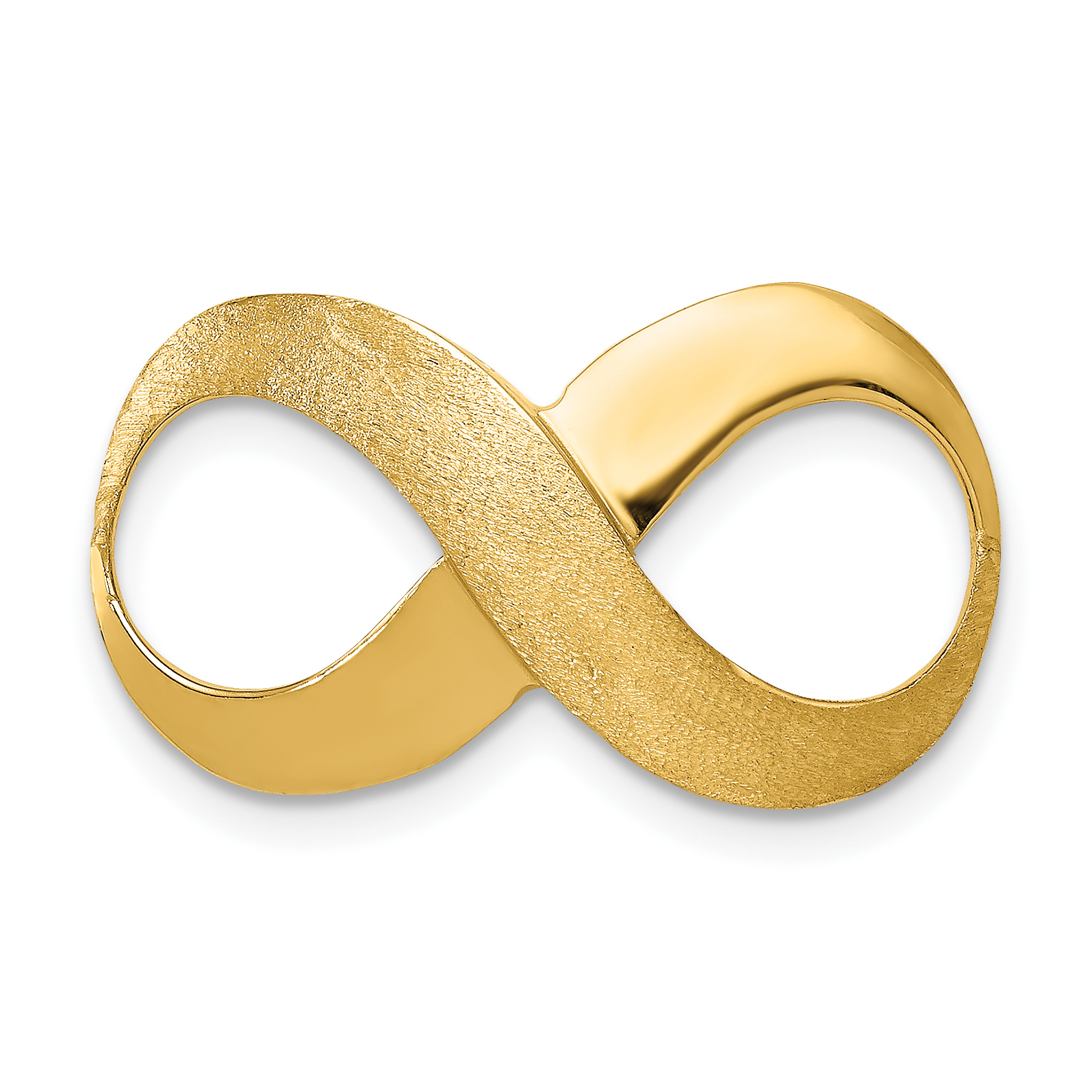 14k Polished and Textured Infinity Slide Fits up to 4mm Regular/5mm Fancy or Reversible Omega (C1615)