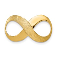 14K Yellow Gold Polished and Textured Infinity Slide Fits Up to 4mm Regular 5mm Fancy Or Reversible Omega view 1