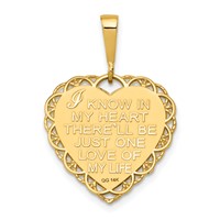 14K Yellow Gold Reversible I Love You Heart Pendant view 4