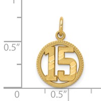 14K Yellow Gold Circle Pendant - 15in view 4