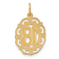 14K Yellow Gold Oval Pendant - 18in view 3