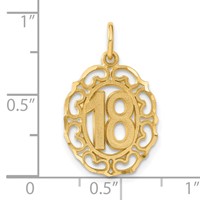 14K Yellow Gold Oval Pendant - 18in view 4