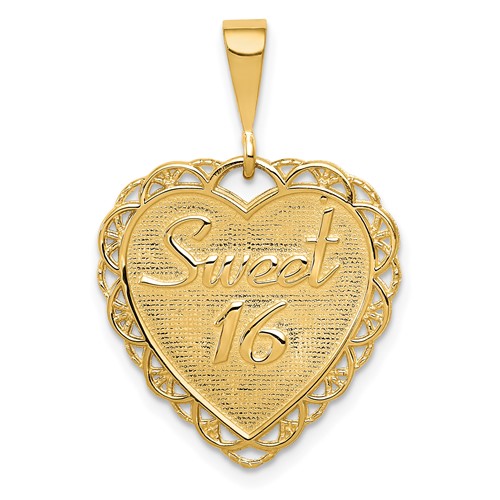 14K Yellow Gold Reversible Sweet 16 Reach for the Stars Charm