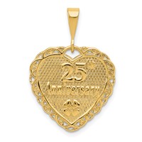 14K Yellow Gold Reversible 25th Anniversary Our Love Grows Stronger Every Year Charm view 1