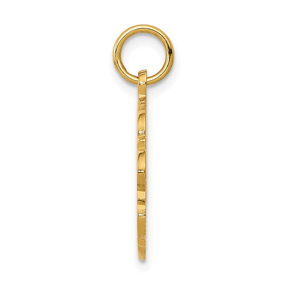 14k Bride and Groom Textured Back Charm