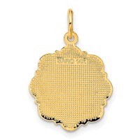 14K Yellow Gold Bride and Groom Textured Back Charm view 3