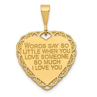 14K Yellow Gold Reversible for MY Mom Words Say SO Little Heart Charm view 4
