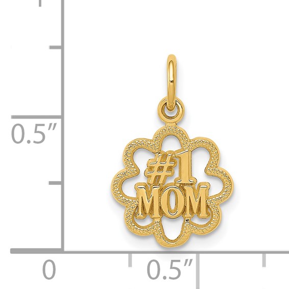 14k #1 MOM Charm