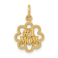14K Yellow Gold #1 Mom Charm view 1