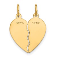 14K Yellow Gold Best Sister 2-Piece Break-apart Heart Charm view 3