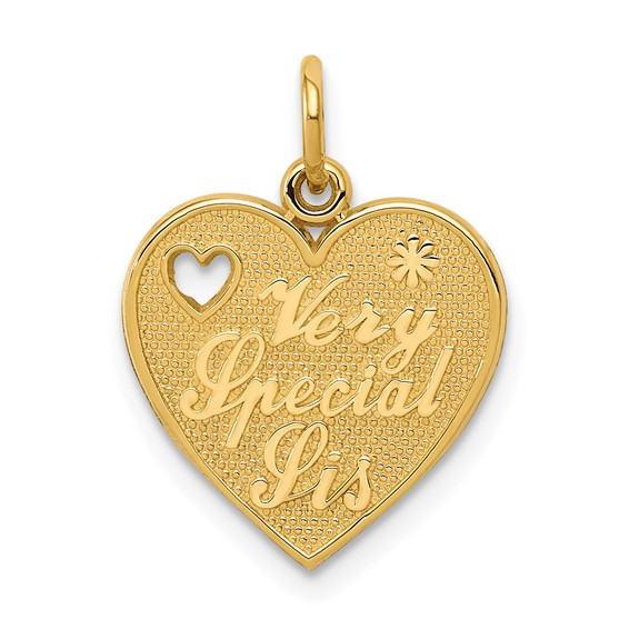14k VERY SPECIAL SIS Heart Charm