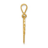 14K Yellow Gold Reversible for MY Wonderful Sister You Mean SO Much Heart Charm view 2