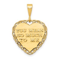 14K Yellow Gold Reversible for MY Wonderful Sister You Mean SO Much Heart Charm view 3